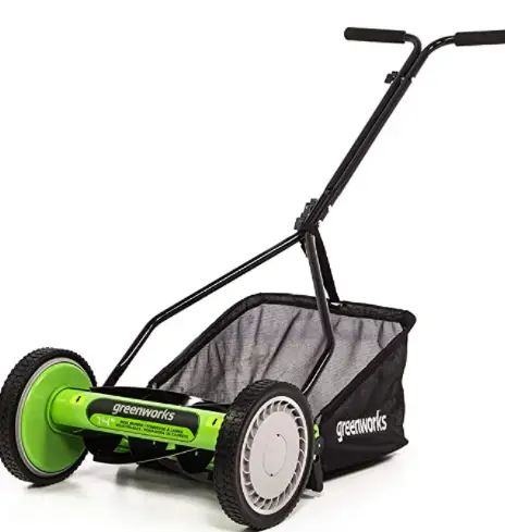 Greenworks reel mower.