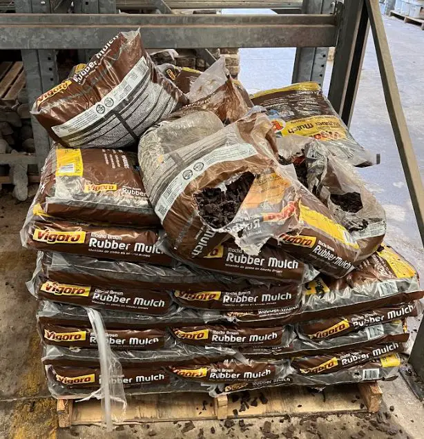 rubber  mulch pile at home depot