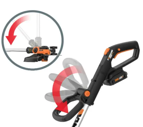 WORX trimmer head rotates