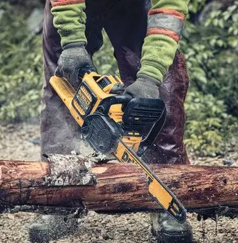 Dewalt chainsaw used by firefighter