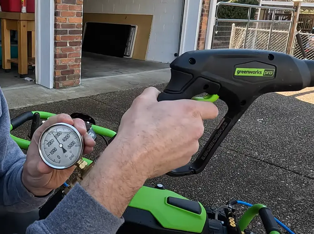 electric pressure washer PSI test