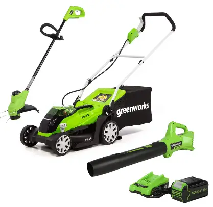 greenworks mower blower trimmer kit