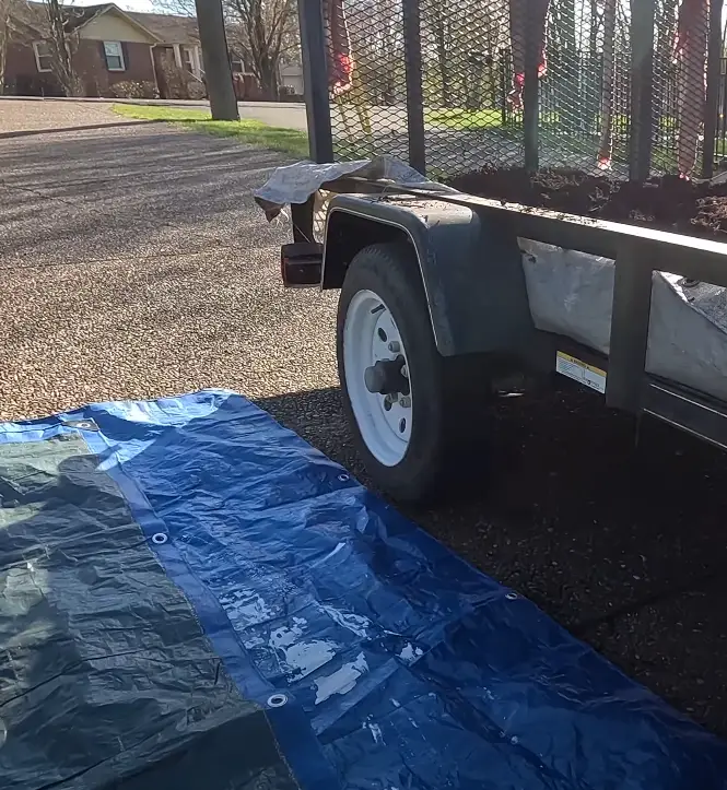 put down a tarp when you move mulch