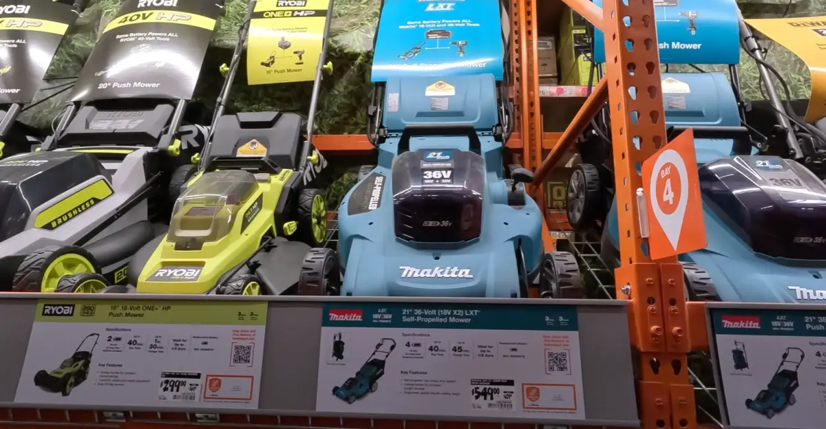 battery powered mowers at home depot