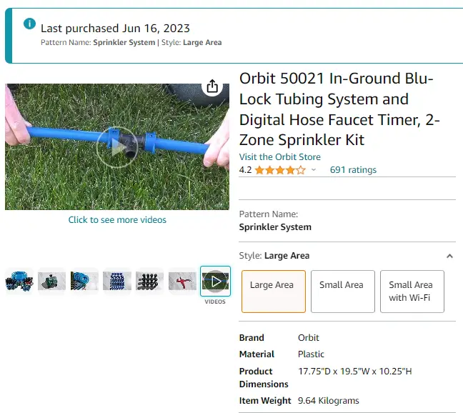 purchase orbit in ground sprinkler